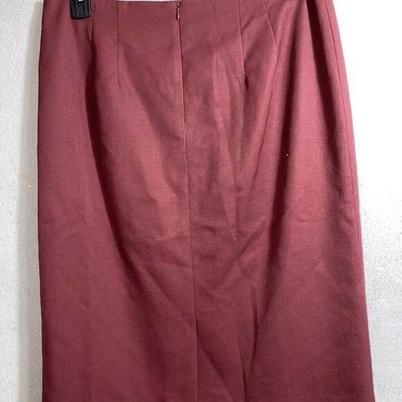 Pendleton Straight Buis A-line Women's Skirt 100%Virgin Wool Maroon/Purple Sz 12 - Picture 3 of 9